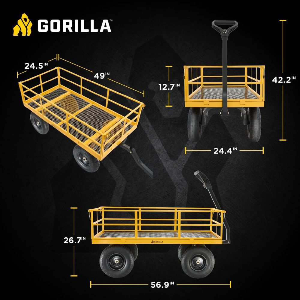 Усиленная садовая тачка-тележк – обзор и цена Heavy Equipment Yellow